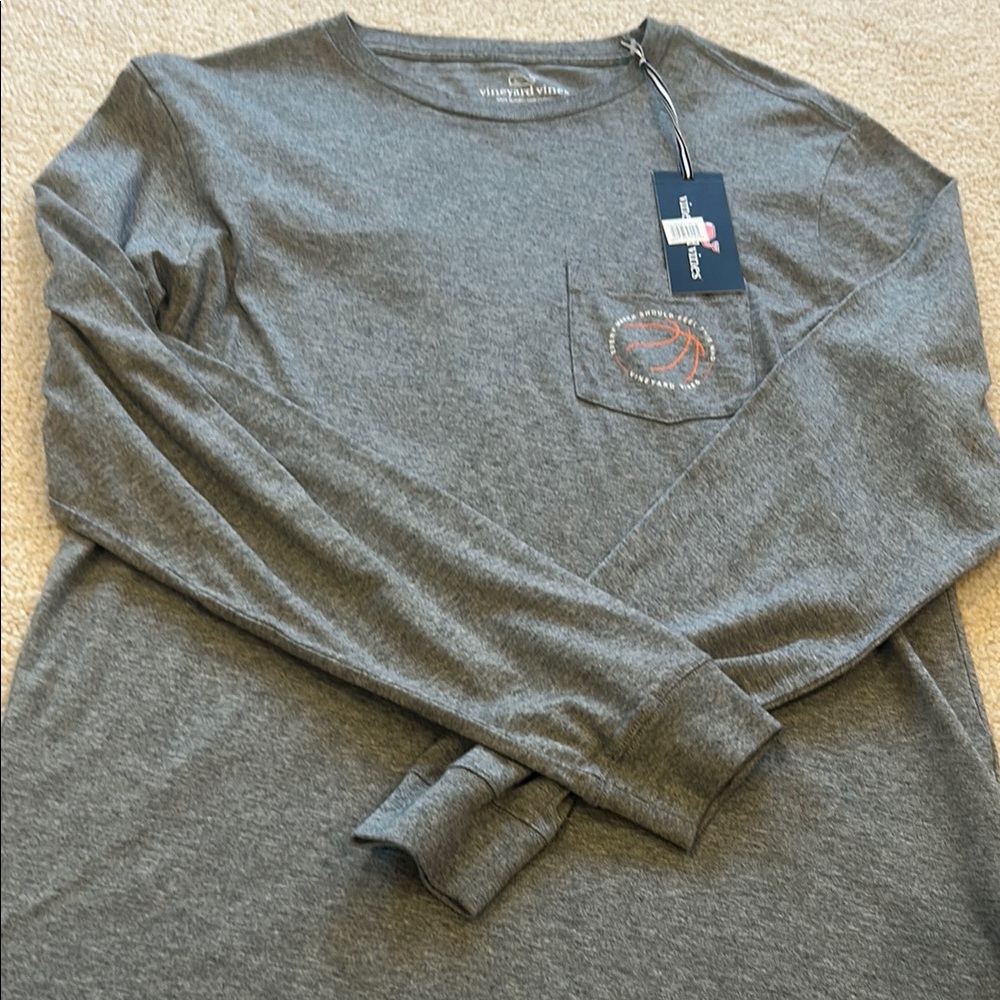 Southern Tide Gray Long Sleeve Tee Casual Comfort